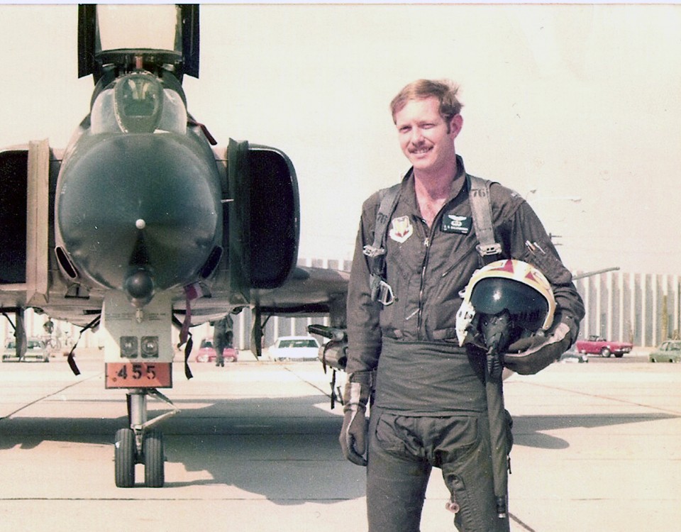 Standing in front of an F-4 jet fighter during my service in the Air Force during the mid-70's.